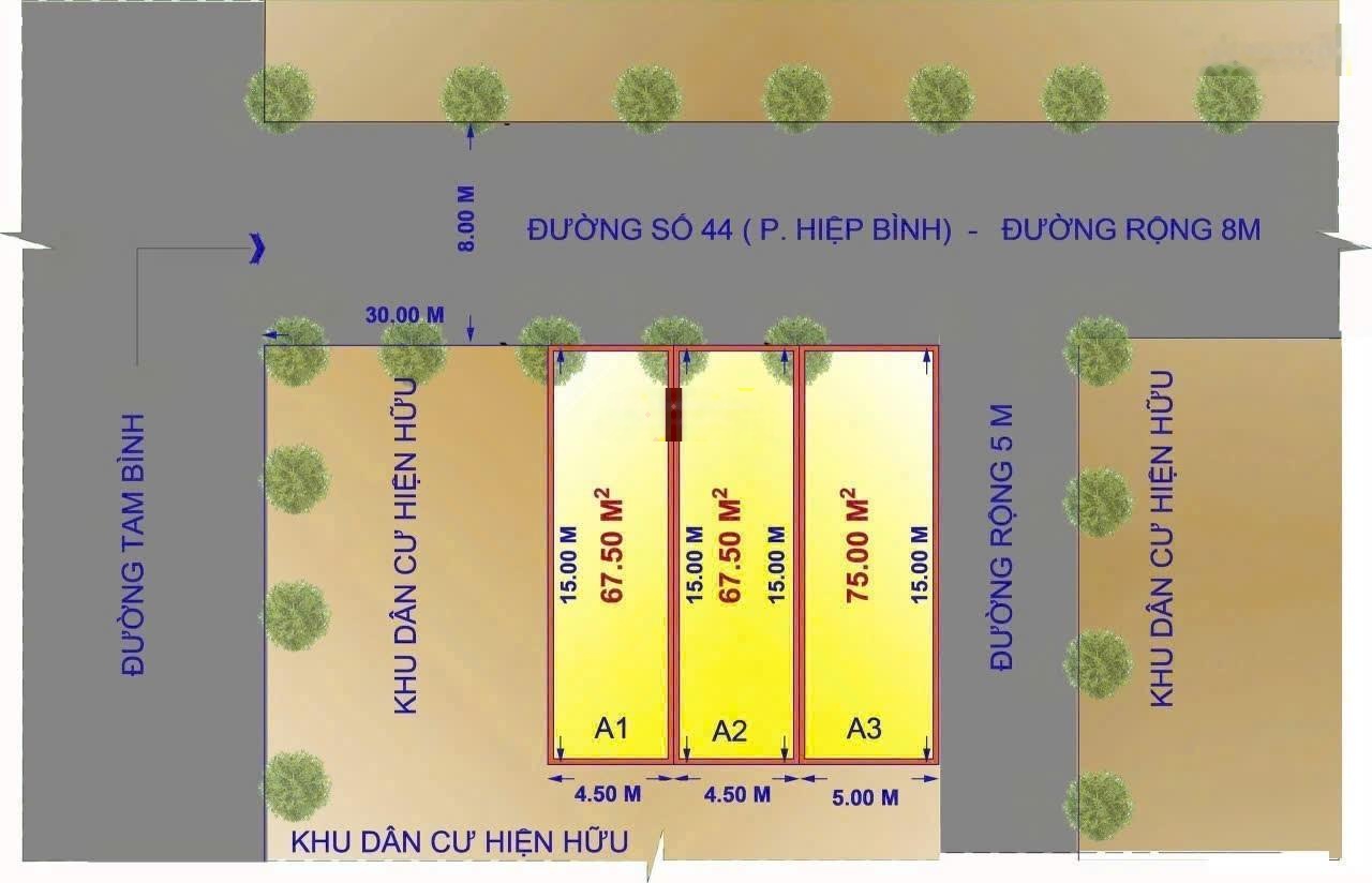 3 lô đất đẹp MT đường 44 xe tải vào tận nơi xây được 5 tấm
