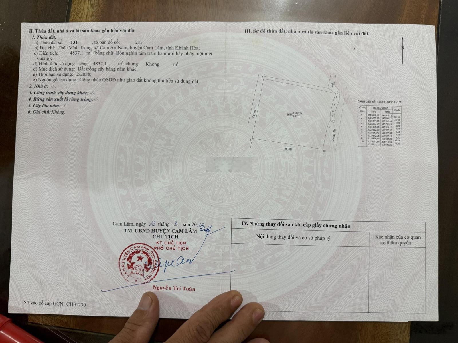 Đất 3 mặt tiền Vĩnh Trung, Cam Lâm | 4.837m² | 15 tỷ