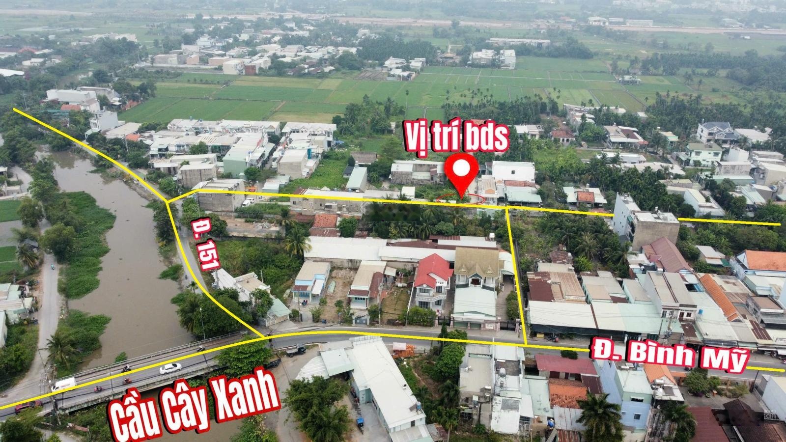 Đất nền góc 2 mặt tiền đường, cách đường Bình Mỹ vào 80m, 140m2 có 96m2 thổ cư