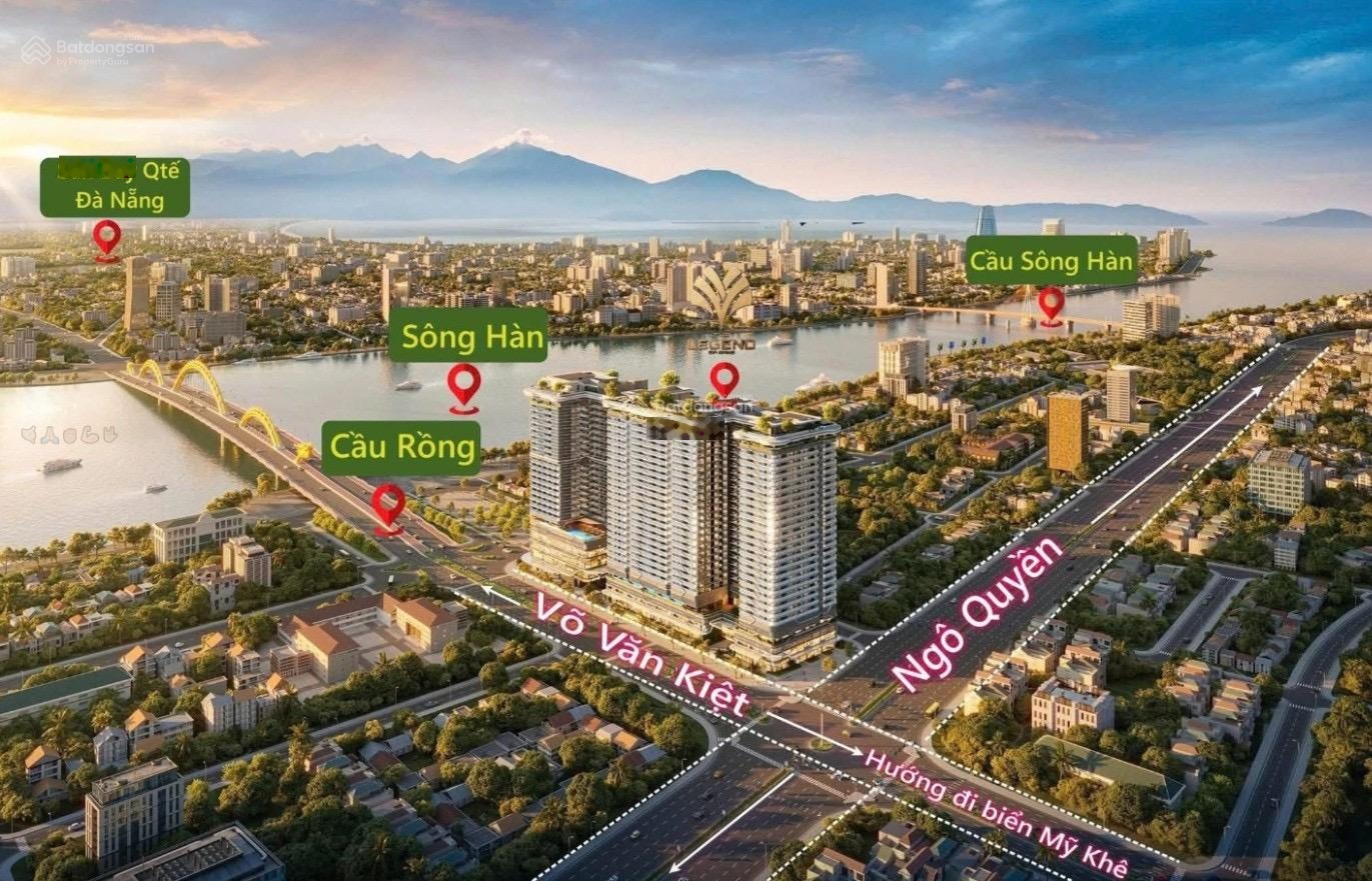 Bán căn hộ cao cấp mặt đường Võ Văn Kiệt _ Cạnh Cầu Rồng sát biển Mỹ Khê. 74m2/2PN - 7,6 tỷ