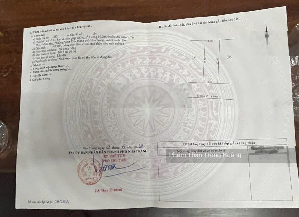 Có 1 không 2! Bán đất Phạm Văn Đồng - Cách Biển Hòn Chồng 50m - TĐC Hòn Đỏ 49,5m2 - giá 5,8 tỷ