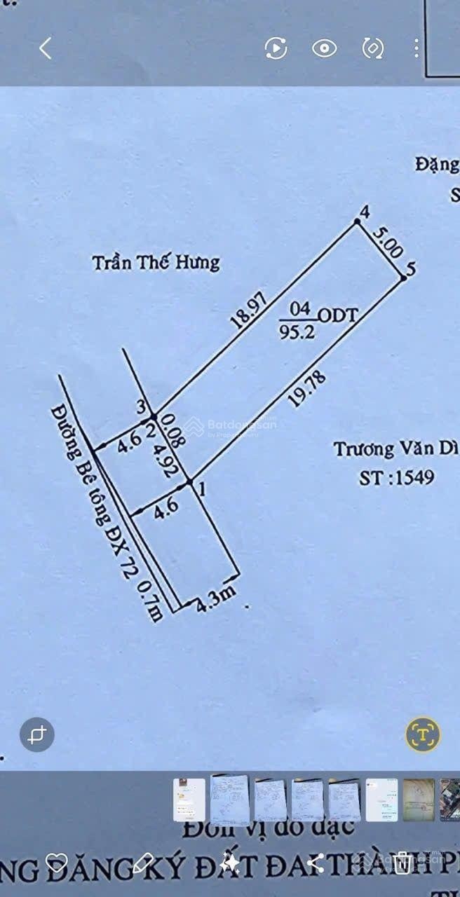 Mặt tiền DX 072 P. Định Hoà giá 2.1 tỷ - DT: 5 x 19m. Thổ cư: Full 100% đường 5m thông