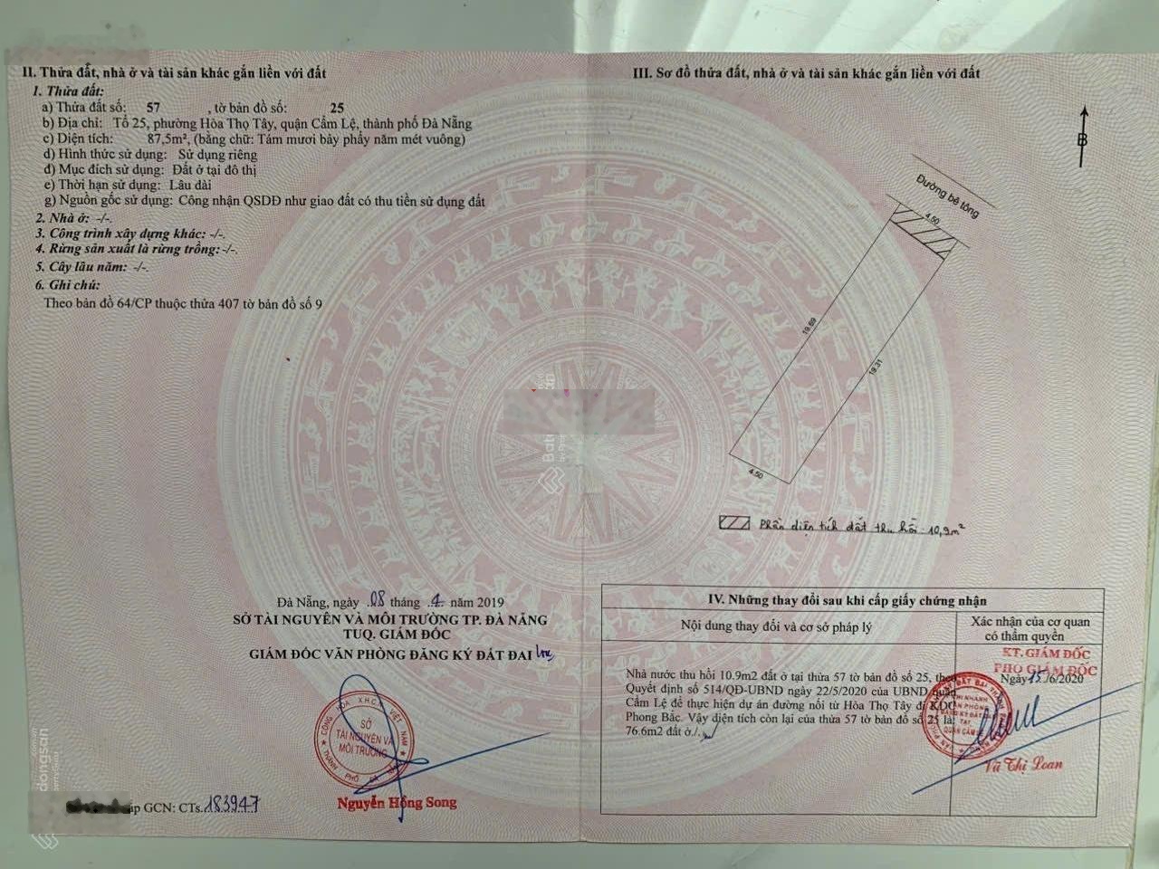 Bán đất MT 7m5 gần Tôn Đản, thông Trường Chinh, chỉ 3 tỷ 790, bằng đất kiệt