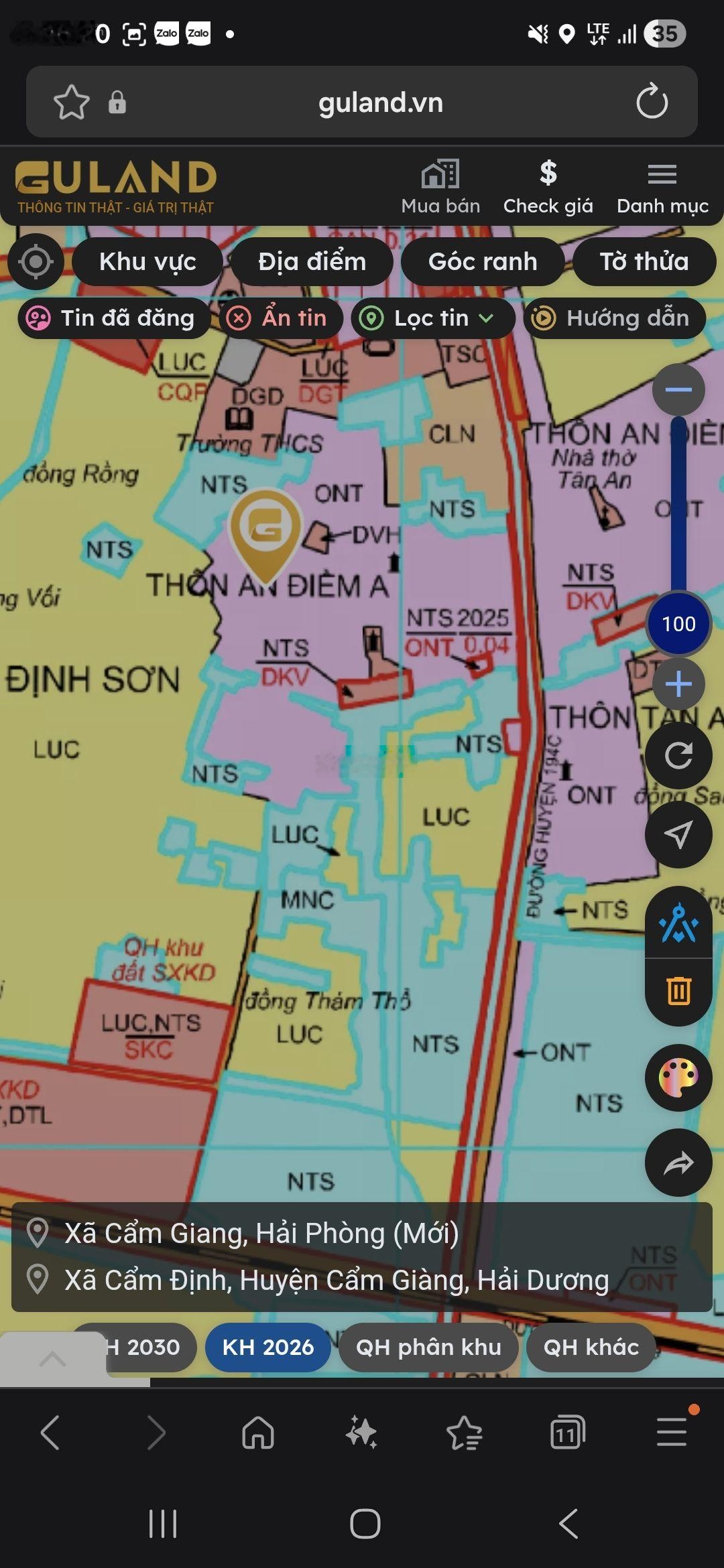 Diện tích 117m2 có 100m2 ONT còn lại đất vườn đã xây kín tường