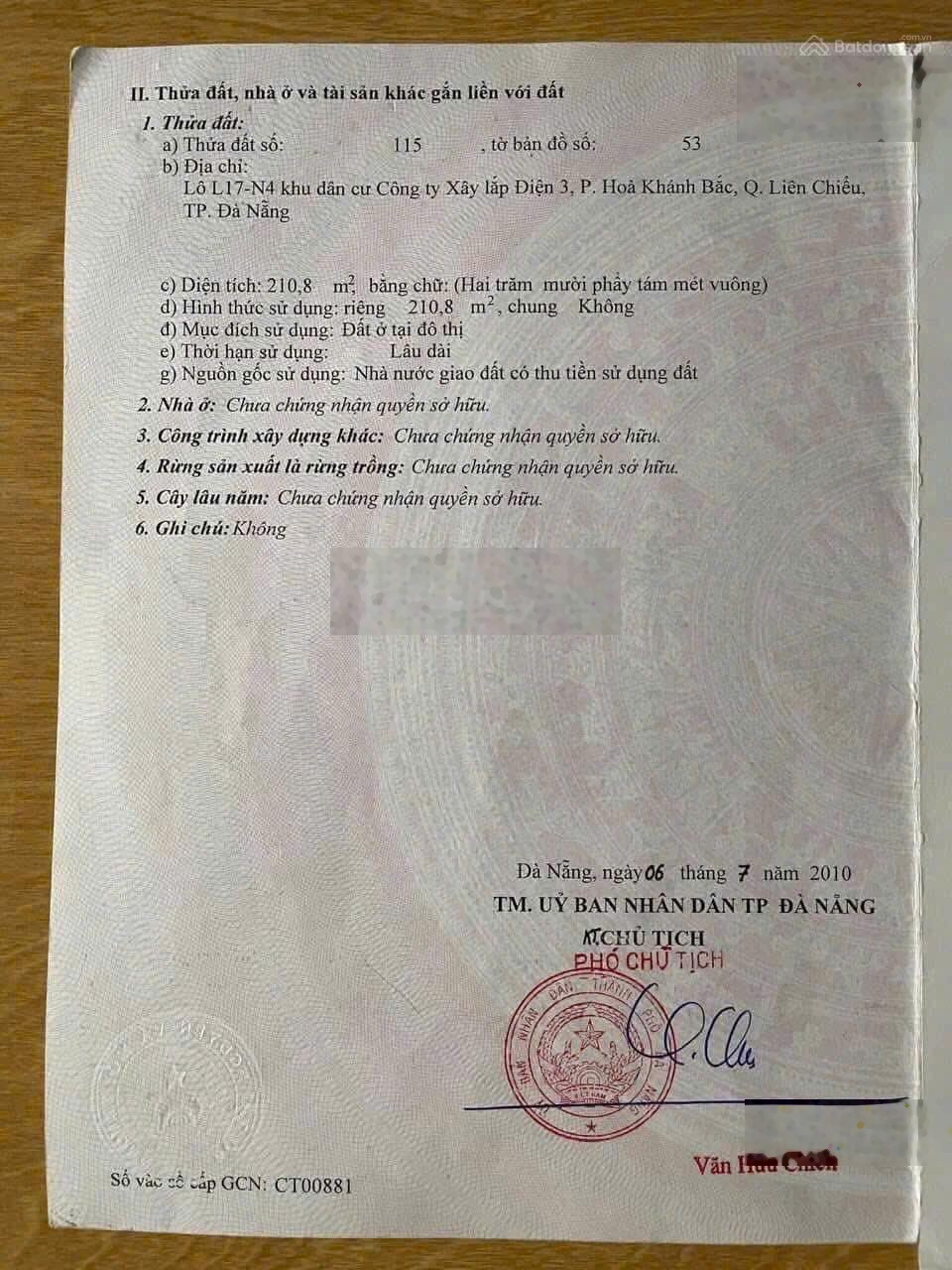 Tôi Chính Chủ Cần Bán rẻ lô đất biệt thự bàu mạc 14, hiếm có, hòa khánh bắc, liên chiểu