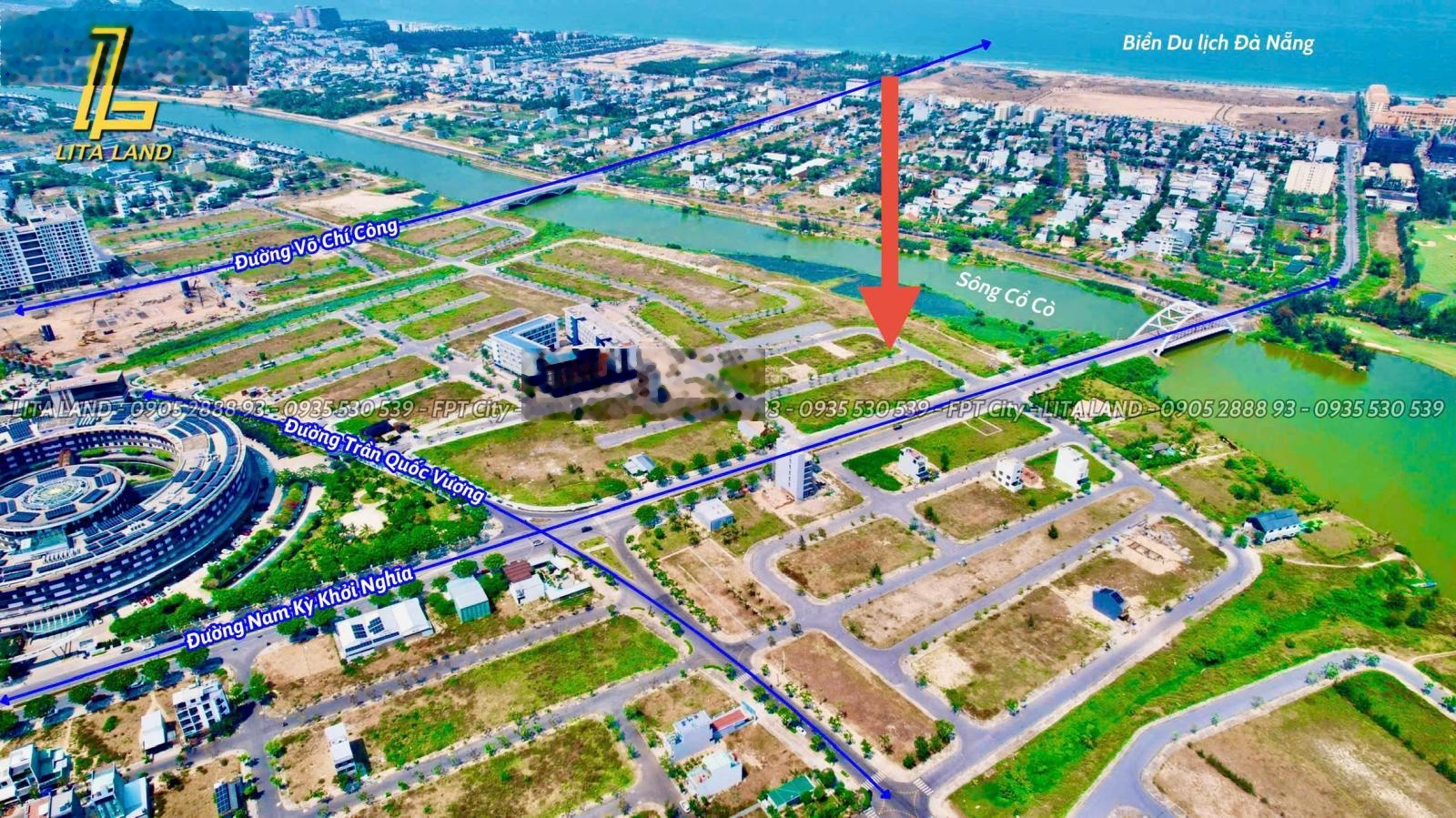 Bán lô hoa hậu góc 2 mặt tiền V6 FPT City, Đà Nẵng, view sông, sân golf BRG - Giá 13,x tỷ bao thuế