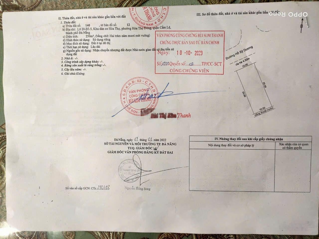 Bán đất biệt thự 250m2 đường Hồ Sỹ Dương, Đà Nẵng, LH 0981776007 Ms Nhung