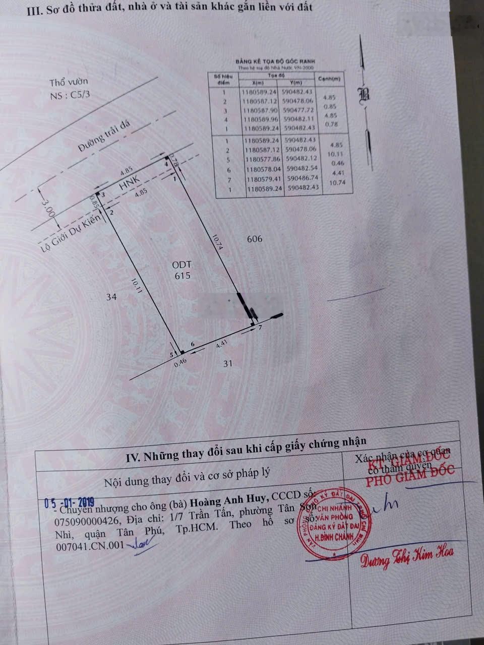 Chính chủ cần bán miếng đất ở gần Quốc lộ 1A thuộc TT. Tân Túc, H. Bình chánh (nay xã Tân Nhựt)