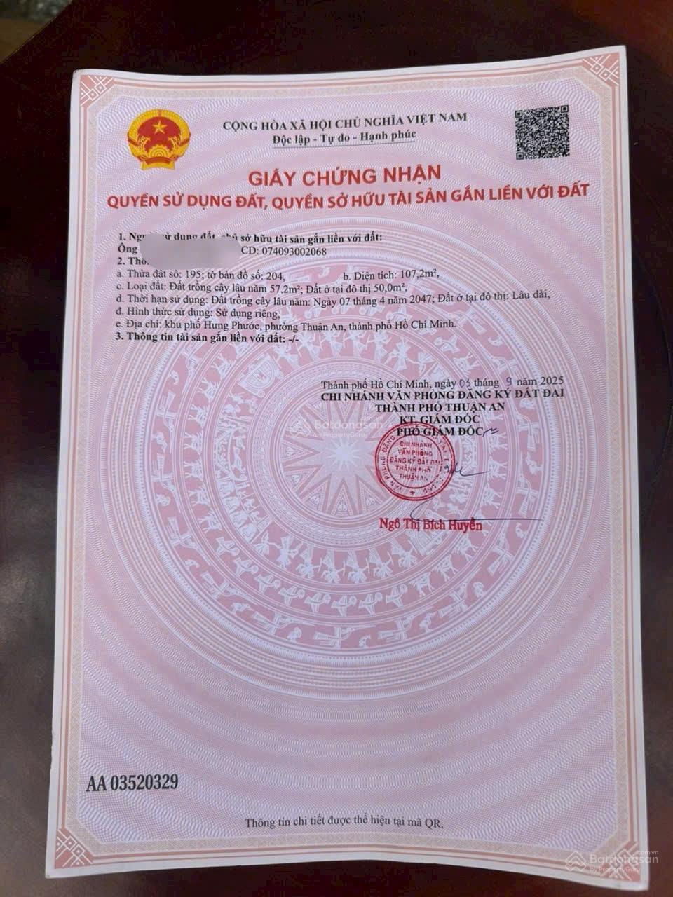 Chính chủ gửi bán đất hưng định đầu tư sinh lời / xây nhà ở rất tốt