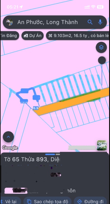 Lô đất thổ cư toàn bộ 195m2, Ấp 3 An Phước, Long Thành gần trung tâm bán 14 triệu/m2, nở hậu