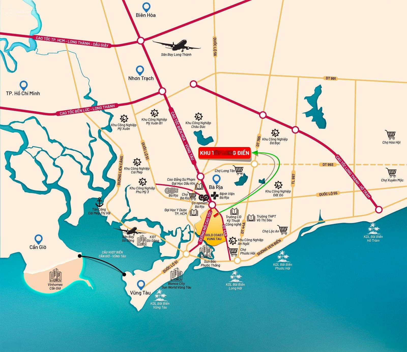 2 tỷ chốt ngay đất gần tp.hcm kdc tây long điền sổ riêng | ck 15%