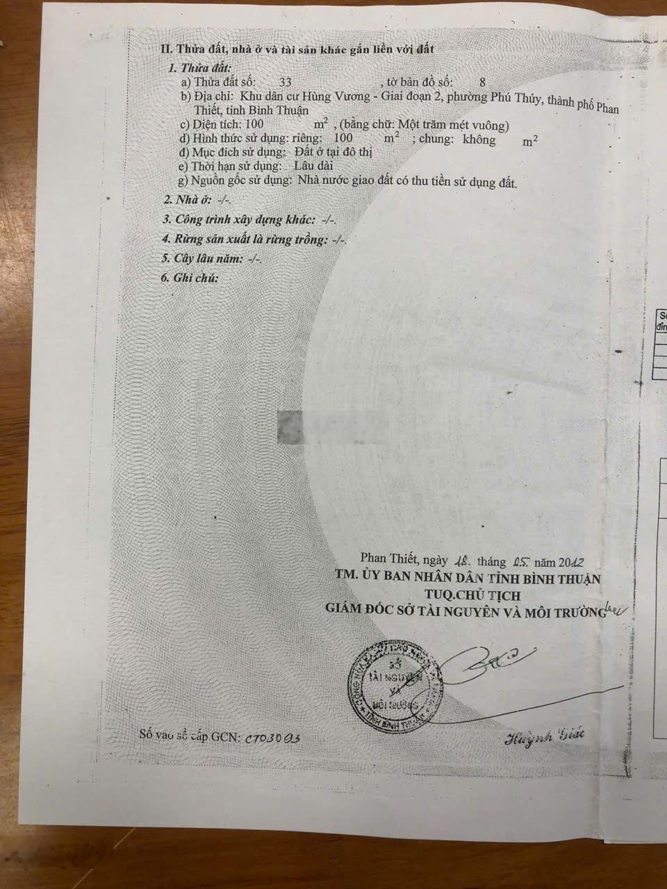 Bán đất 2mt mặt tiền đường Châu Văn Liêm + Lê Đại Hành Phường Phú Thuỷ TP P