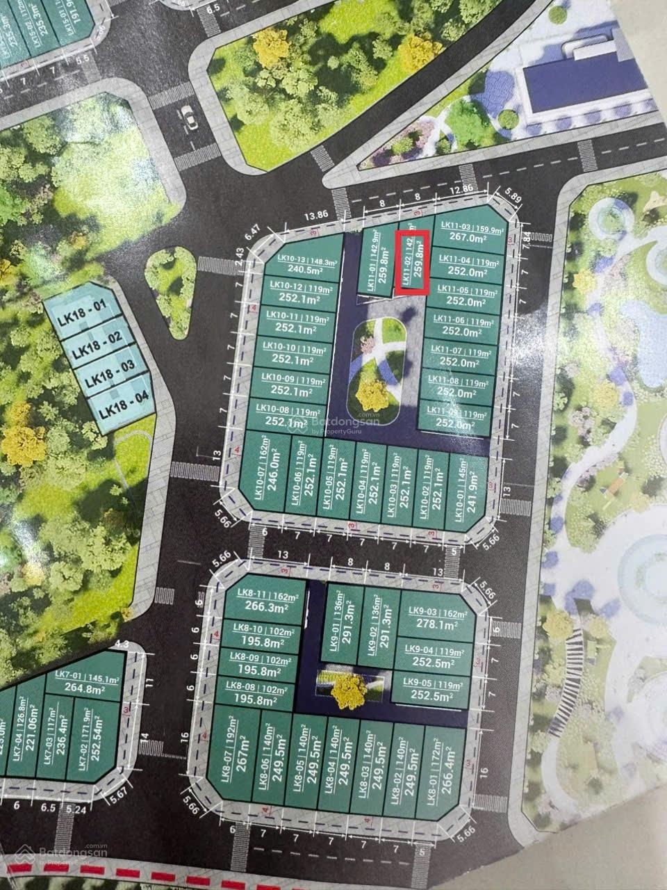 Chính chủ bán lô đất LK11 - 02 Topaz Downtown An Vân Dương Huế diện tích 143m²