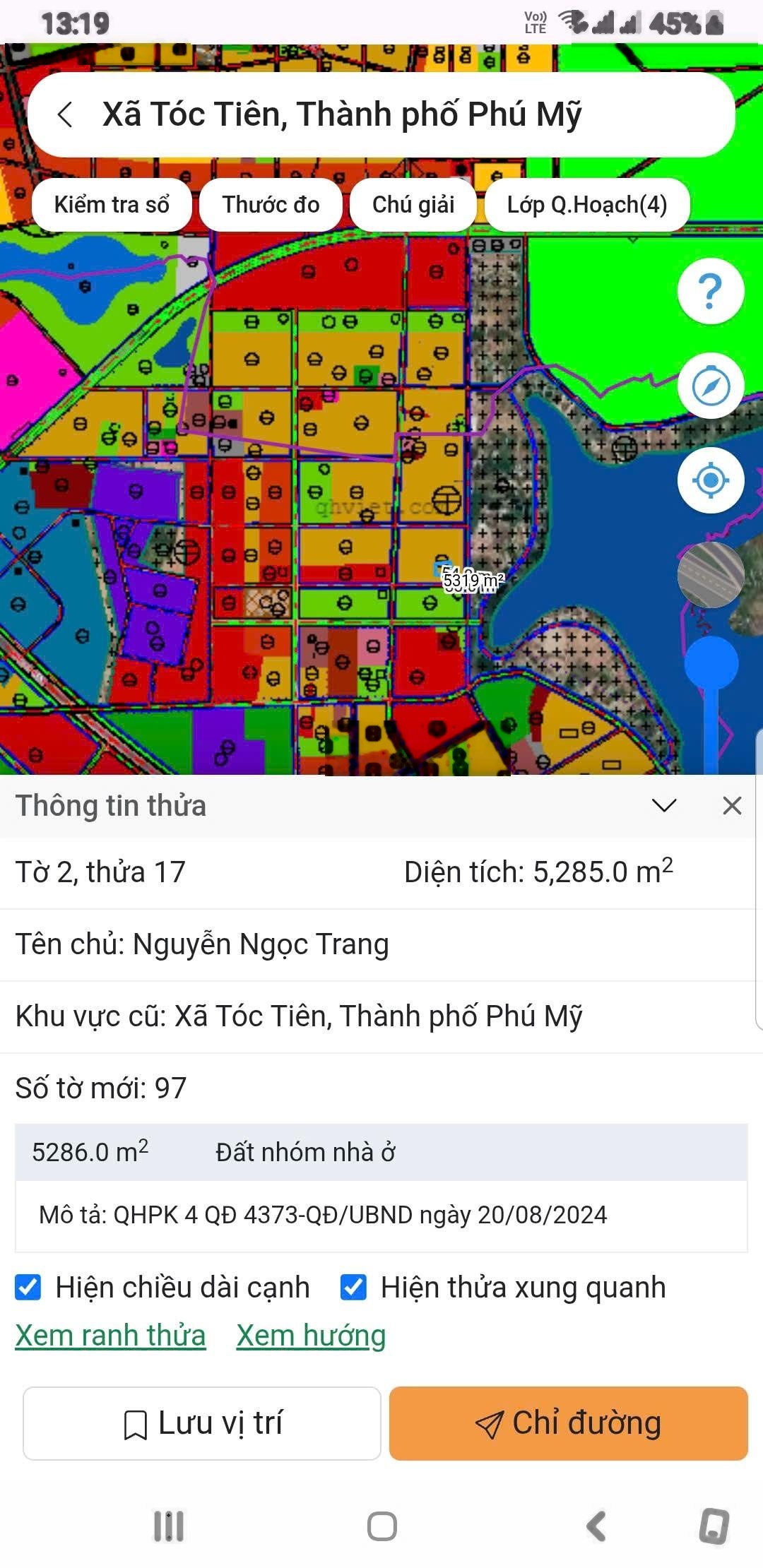 Bán đất mặt tiền đường nhựa song song hắc dịch tóc tiên, khu dân cư đông tiên,dt:65x83 giá 29ty