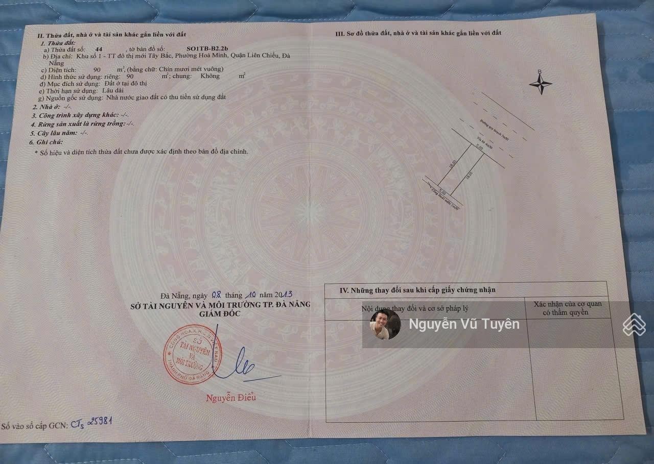 Bán gấp đất tại Đinh Đức Thiện, Hòa Minh, Liên Chiểu, Đà Nẵng, 6,5 tỷ, 90m2