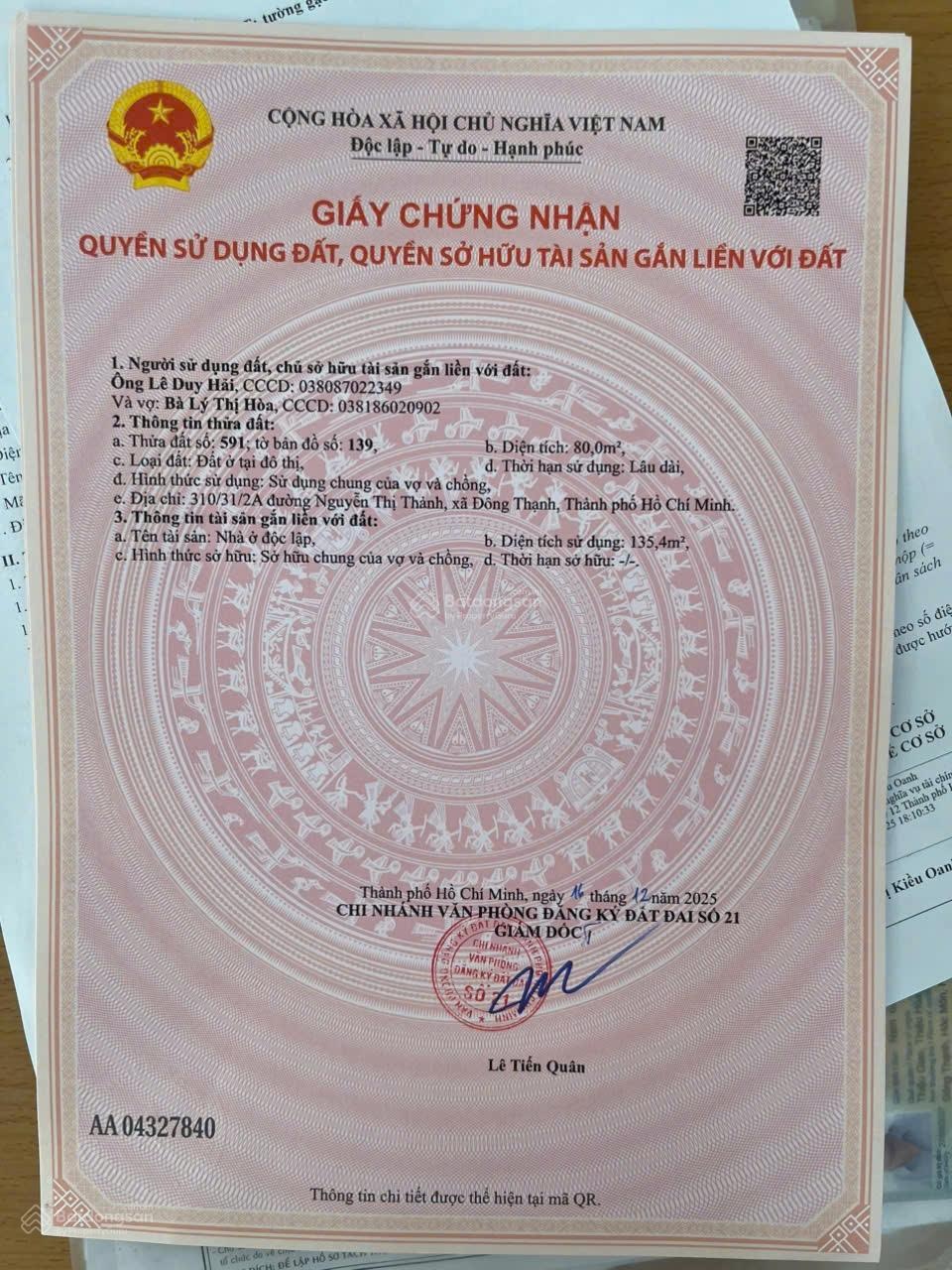 Bán nhà riêng tại Nguyễn Thị Thảnh, 6,2 tỷ, 90m2, 3PN, 3WC, Hóc Môn, HCM