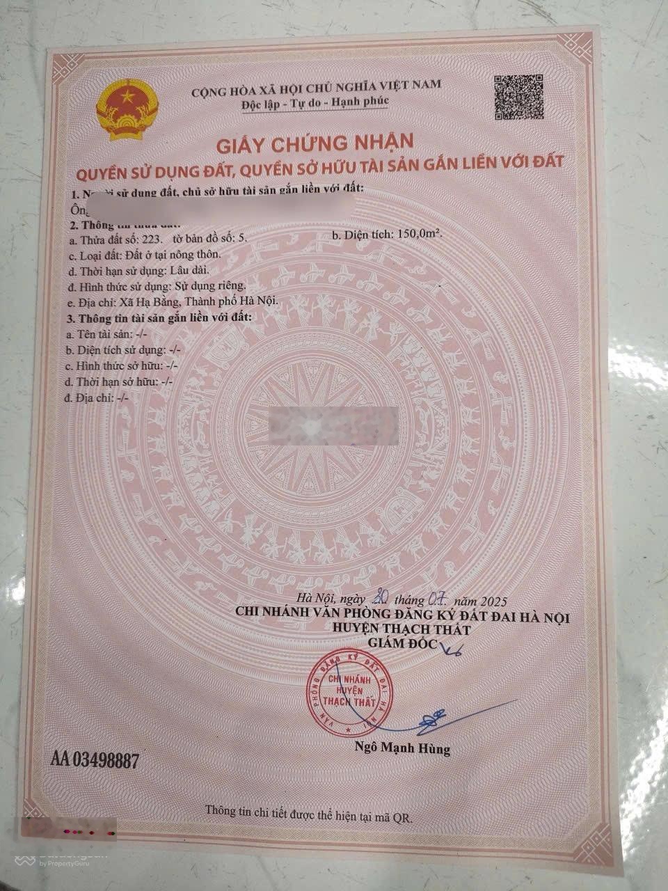 Bán đất Hạ Bằng, Hoà Lạc, 150m2, lô góc, sát chợ Hoà Lạc, đường 420, đối diện ĐHQG, FPT, 28tr/m2