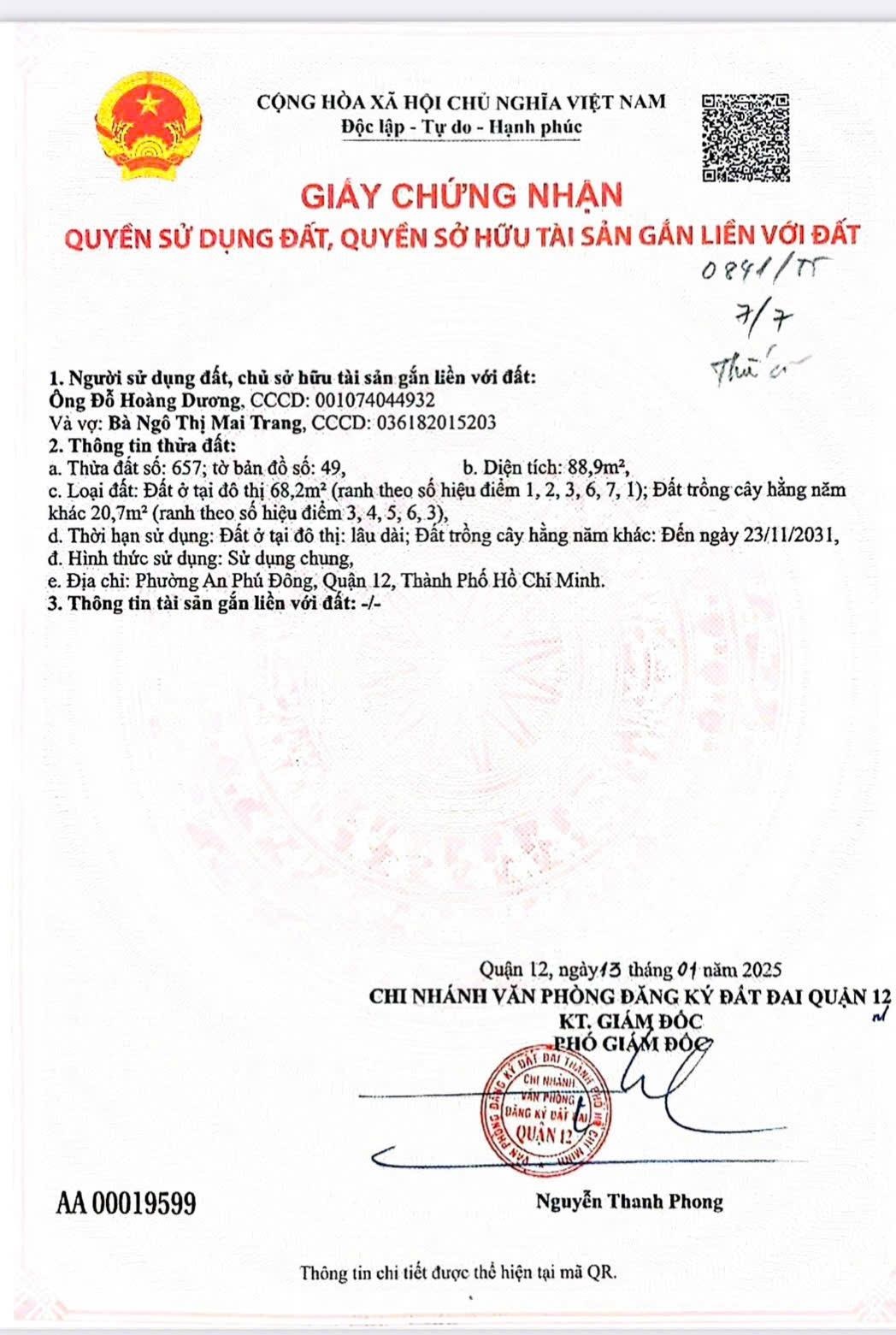Bán đất Mặt tiền Đường ven sông vàm thuật L6: 4.45m x 24m = 91.3m2 - giá 9.8 tỷ TC 70.6m