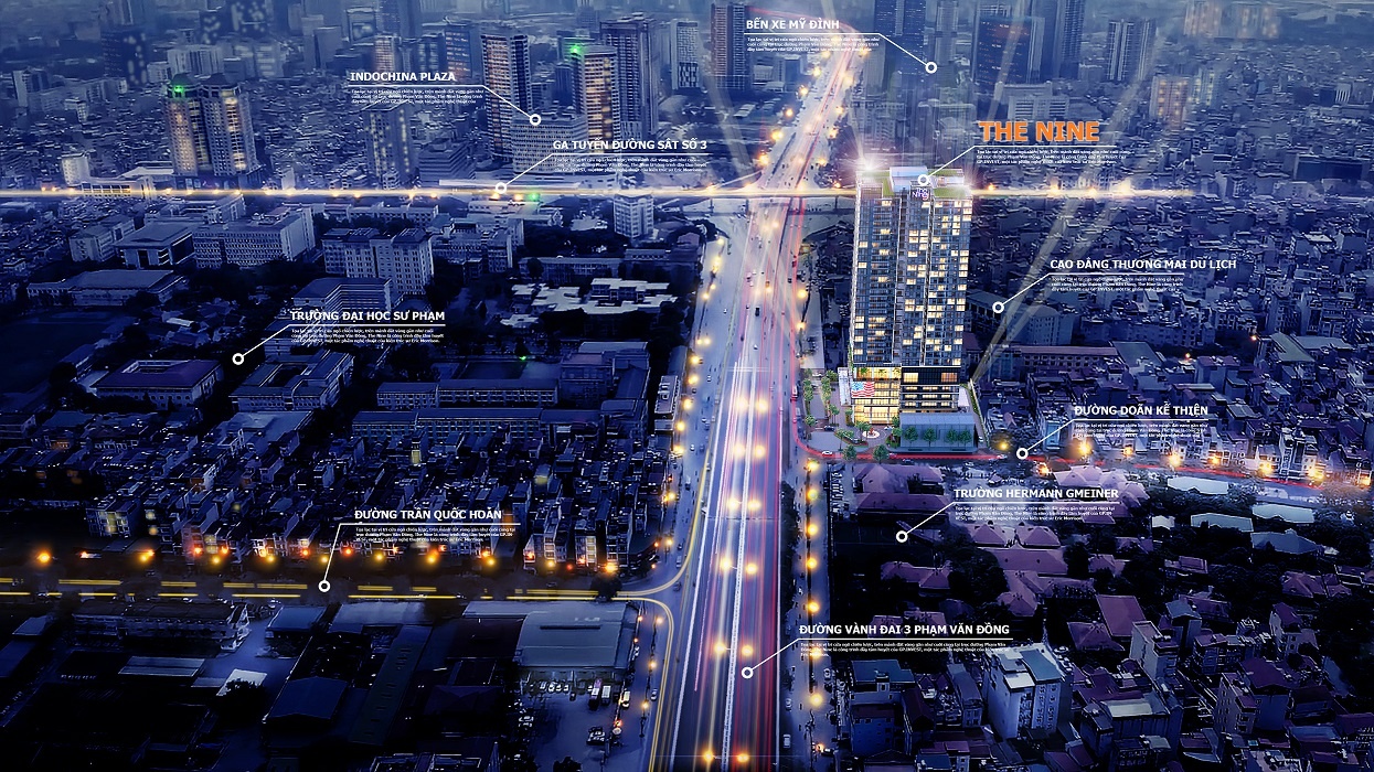 Cho thuê CC The Nine, 29 triệu, 106m2, 3PN, 2WC, view đẹp