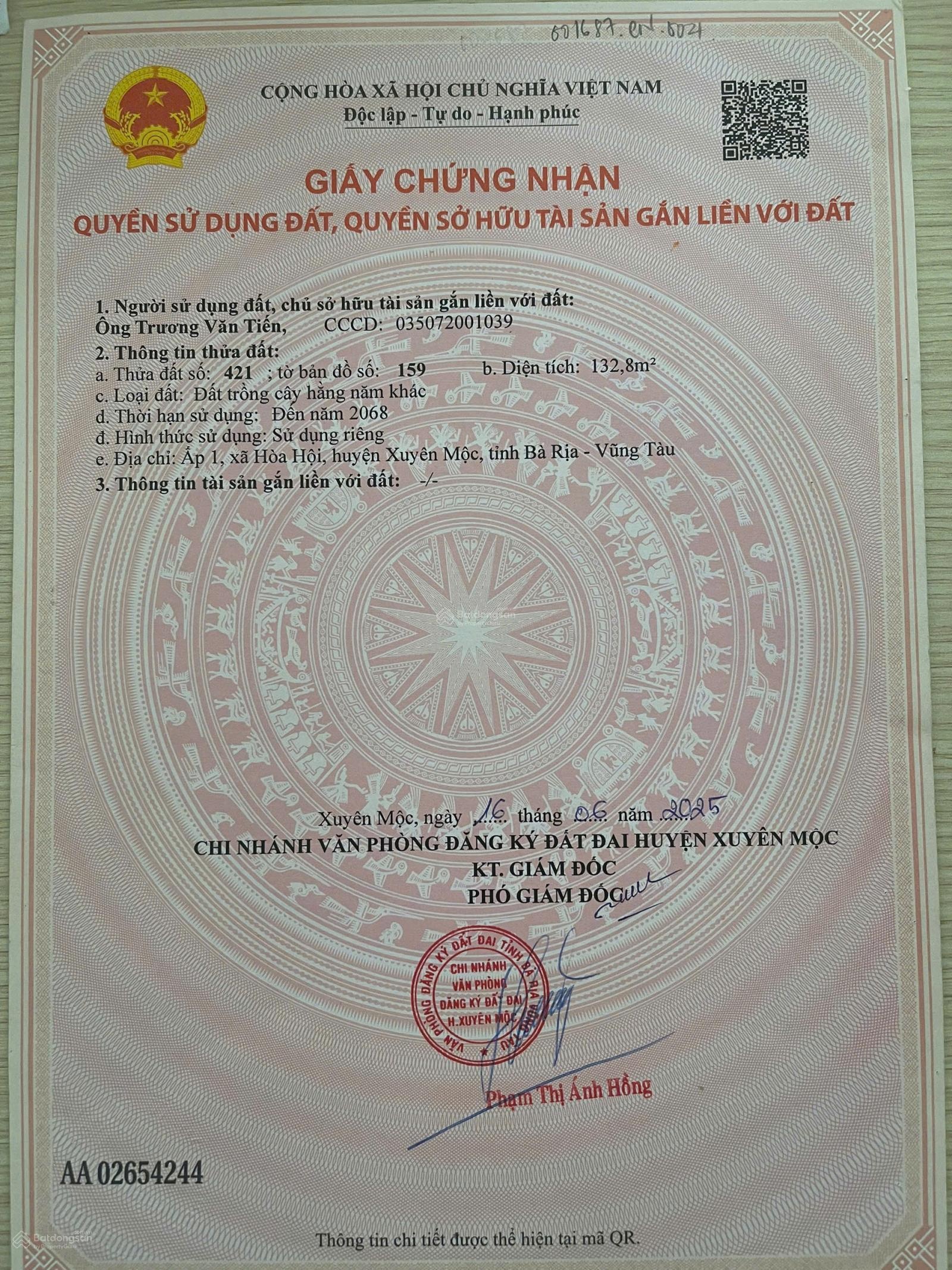 Bán đất 2 mặt tiền Tỉnh Lộ 329 ngay cầu 1