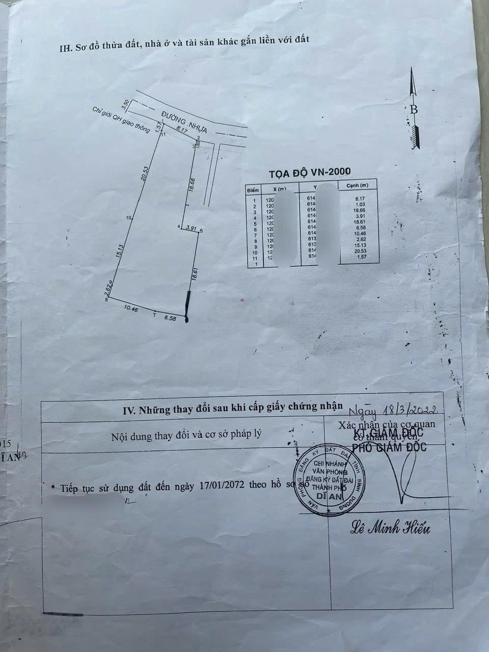 Bán gấp lô đất 490m2 đường Trần Đại Nghĩa Phường Bình An Dĩ An