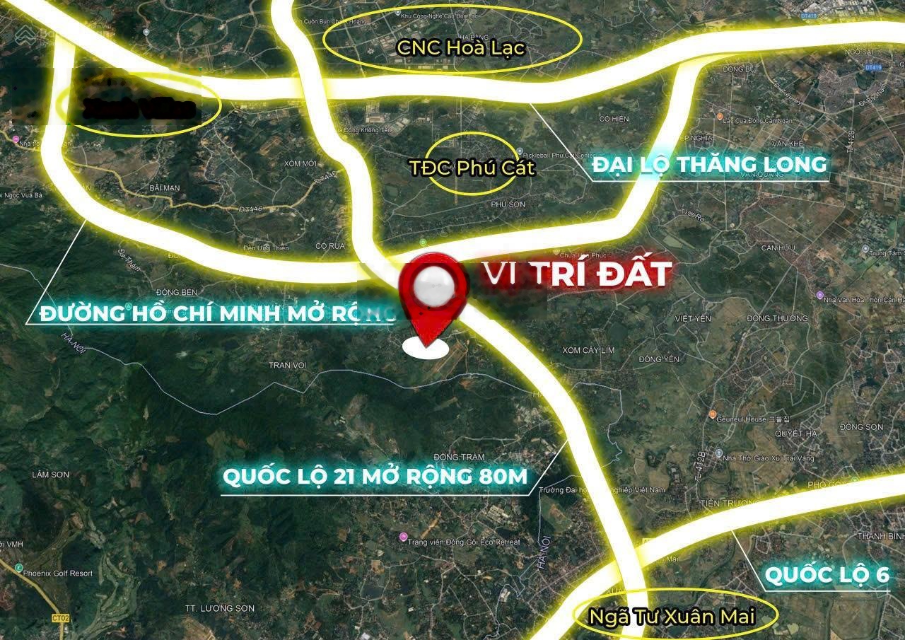 Bán đất nền Hoà Lạc - ĐH Quốc Gia 100m2 full thổ cư, mặt tiền 8m, đường trước 20m, giá 2,5 tỷ