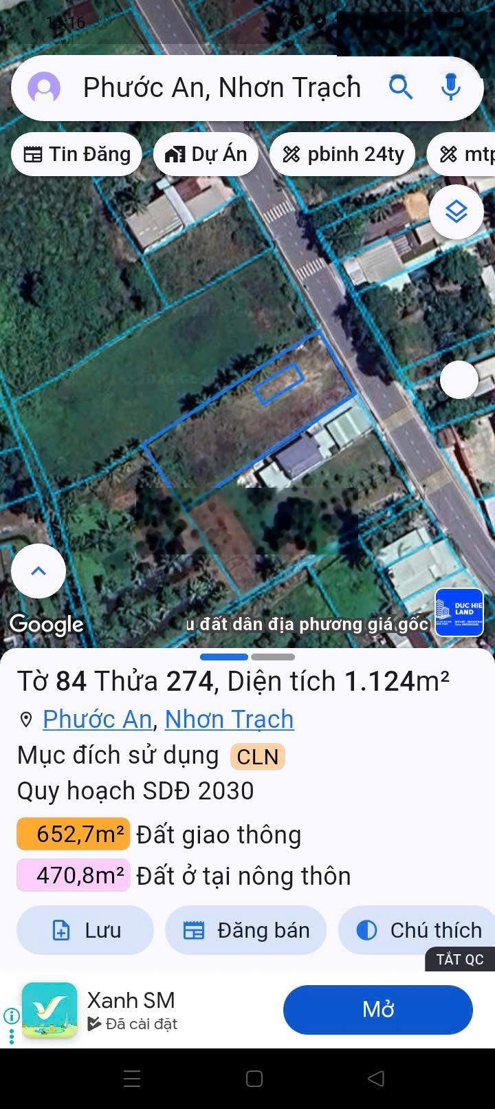 Bán đất thổ cư Hùng Vương, giá thỏa thuận, 1289m2, pháp lý đầy đủ, Nhơn Trạch, Đồng Nai