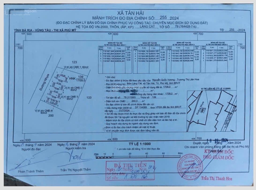 Bán lô đất vị trí cực đẹp tại tân hải TP.HCM mới,1.670m2 có 240m2 thổ cư,đường nhựa 6m.