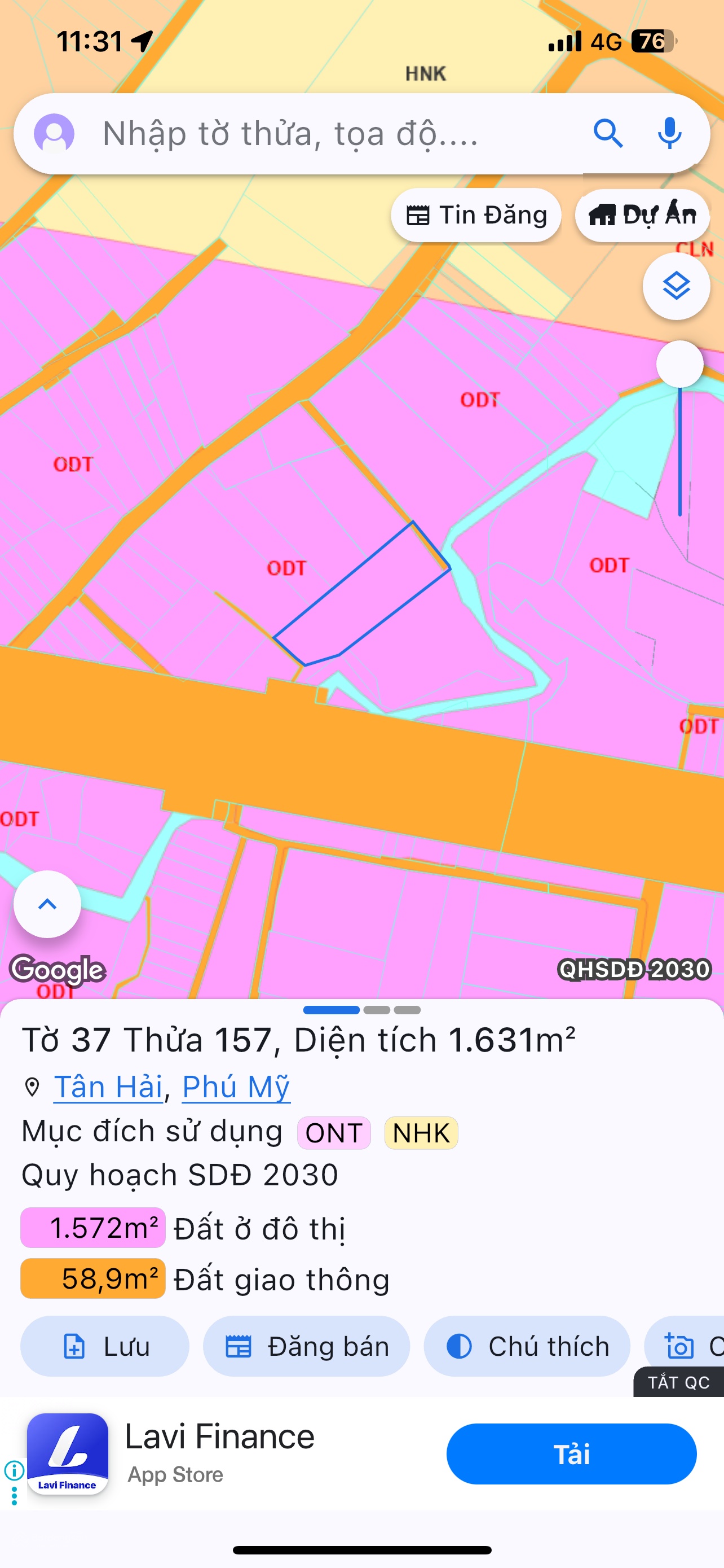 Bán lô đất 2 mặt tiền đường cách tuyến tránh Quốc Lộ 56 chỉ 10m có sẵn 300TC, Tân Hải TPHCM mới