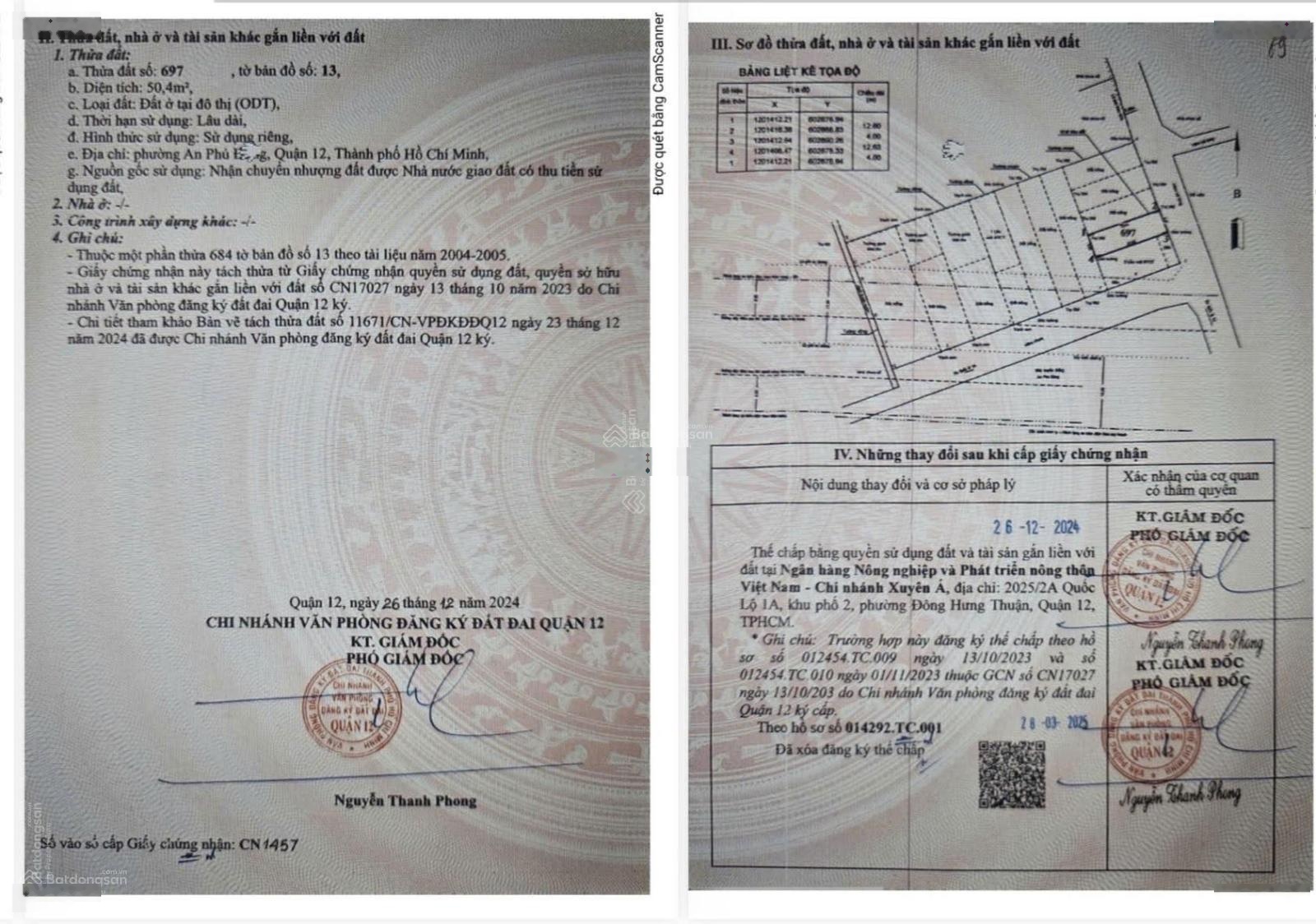 Đất ngay ngã tư Vườn Lài phường An Phú Đông hẻm ô tô tới đất DT 50,4m2 thổ cư