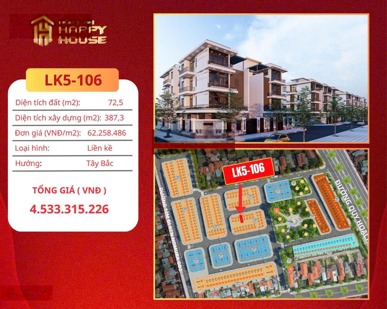 bán lk7-180 tại dự án hồng an happy house