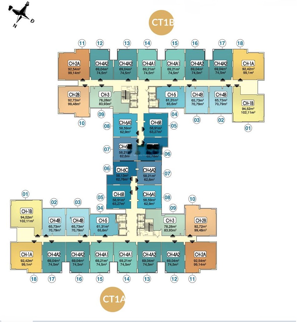 Bán CC Hà Nội Homeland, 5,6 tỷ, 69m2, 2PN, pháp lý đầy đủ