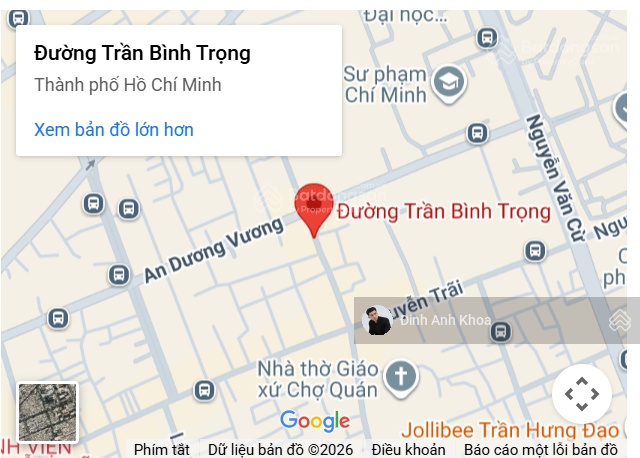 Tòa nhà giảm 7 tỷ | Mặt tiền Trần Bình Trọng, Quận 5 | 10m x 20m = 200.8m² | Giá bán nhanh 128 tỷ