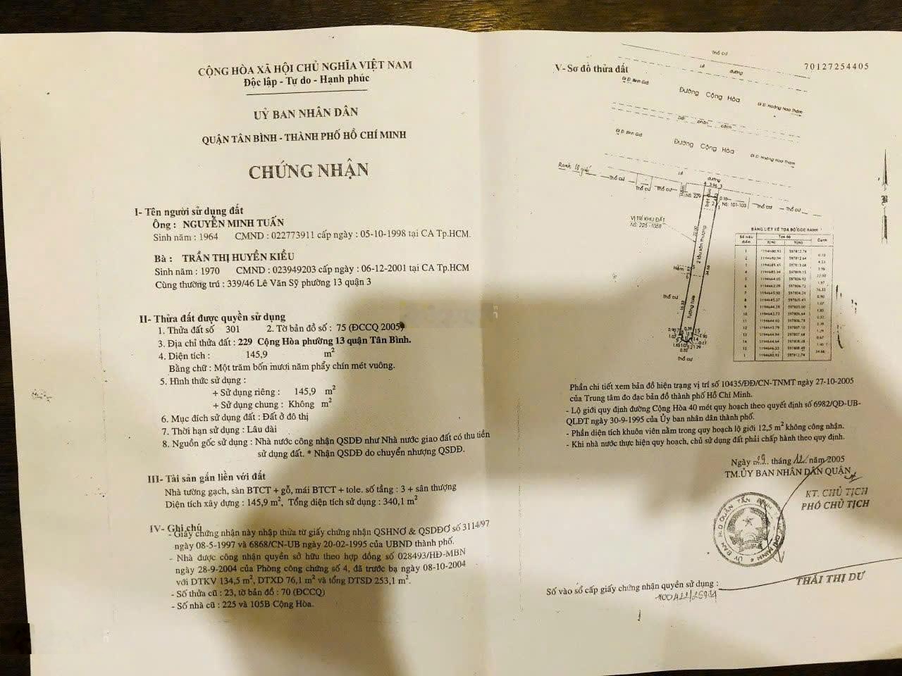 *Mặt Tiền Cộng Hoà_Ga T3* [1185m2] 27,1 x 39 nở hậu 28m (giá cập nhật 16/1/2026)