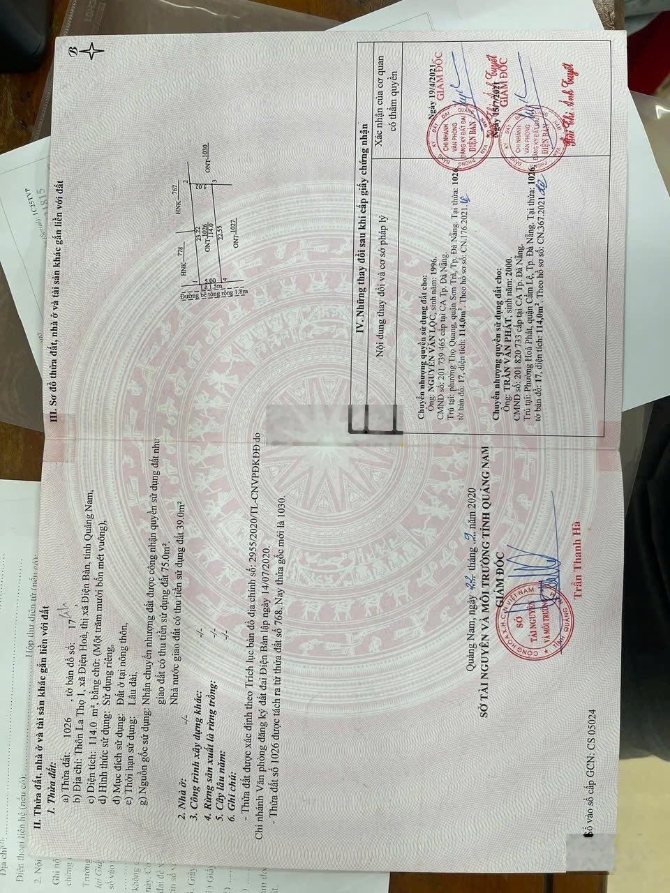 La thọ 1 điện hoà phường điện bàn bắc 7xx