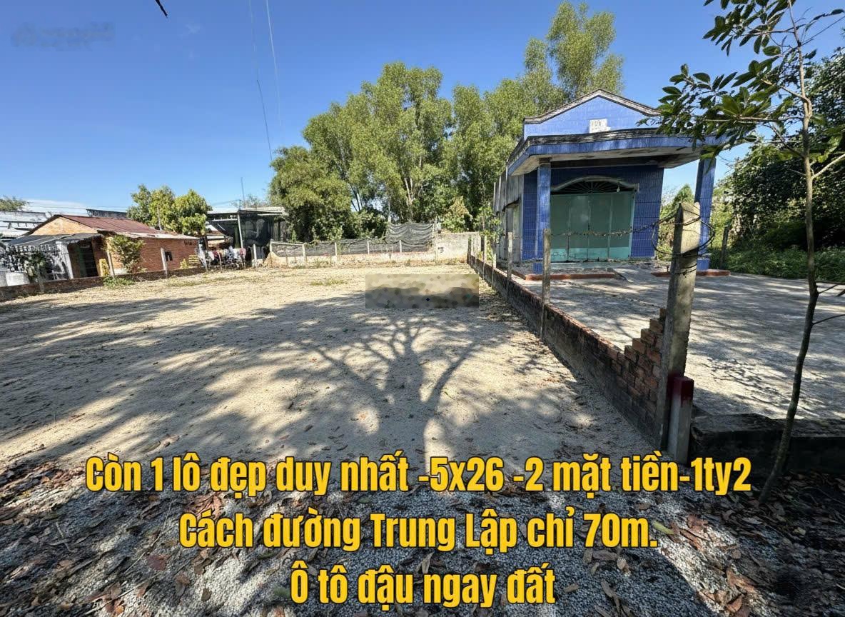 Còn 1 lô duy nhất giá đẹp tại Trung Lập Củ Chi -5x26 full thổ cư-xây dựng tự do Giá 1 tỷ 2