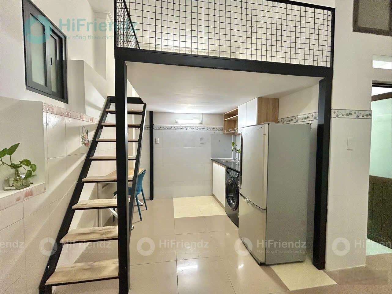 Cho thuê phòng gác máy giặt riêng full nội thất mới - ngay gân cv hoàng văn thụ