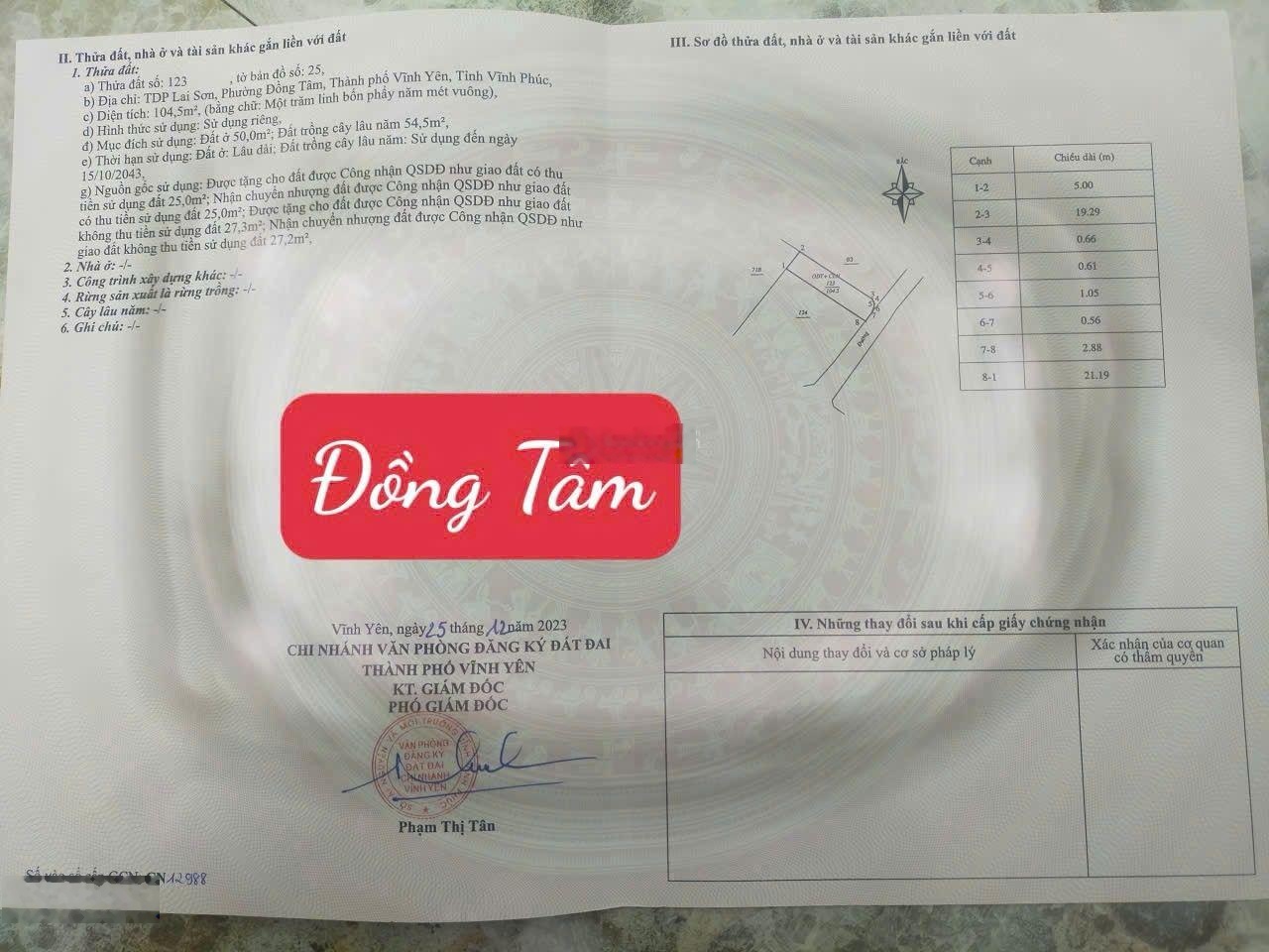 E bán lô đất rẻ nhất khu luôn nhanh tay nào BÁN ĐẤT TDP LAI SƠN ĐỒNG TÂM VĨNH YÊN GIÁ RẺ