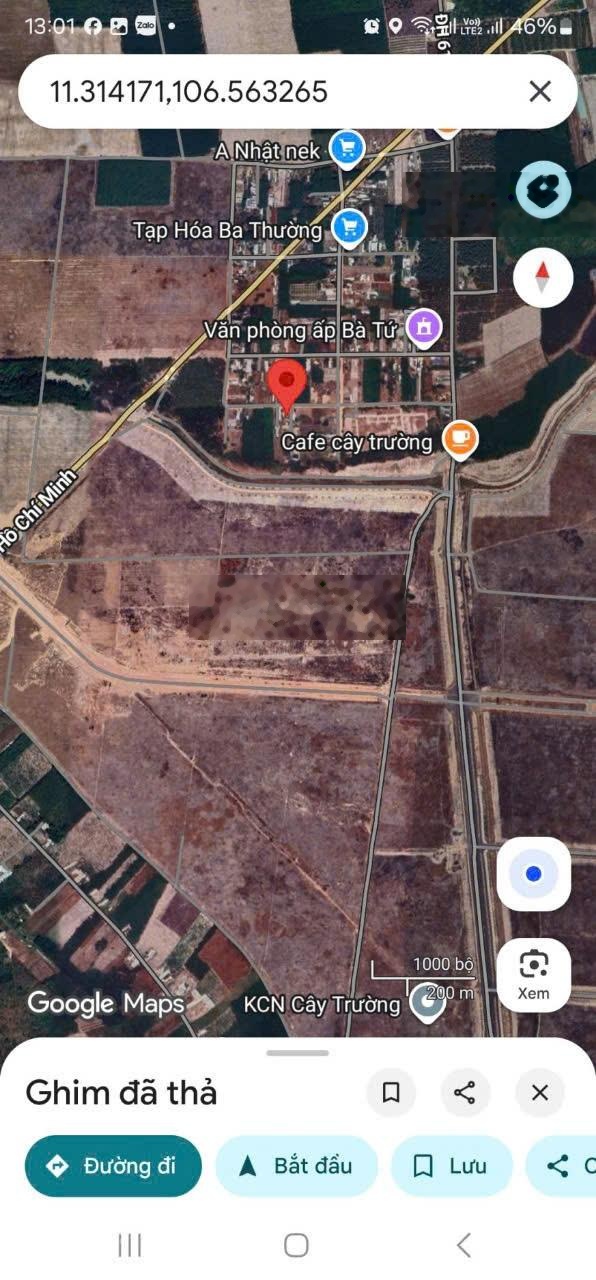 Bán lô đất 2 mặt tiền ngay cổng khu công nghiệp Cây Trường, Bàu Bàng (chính chủ)