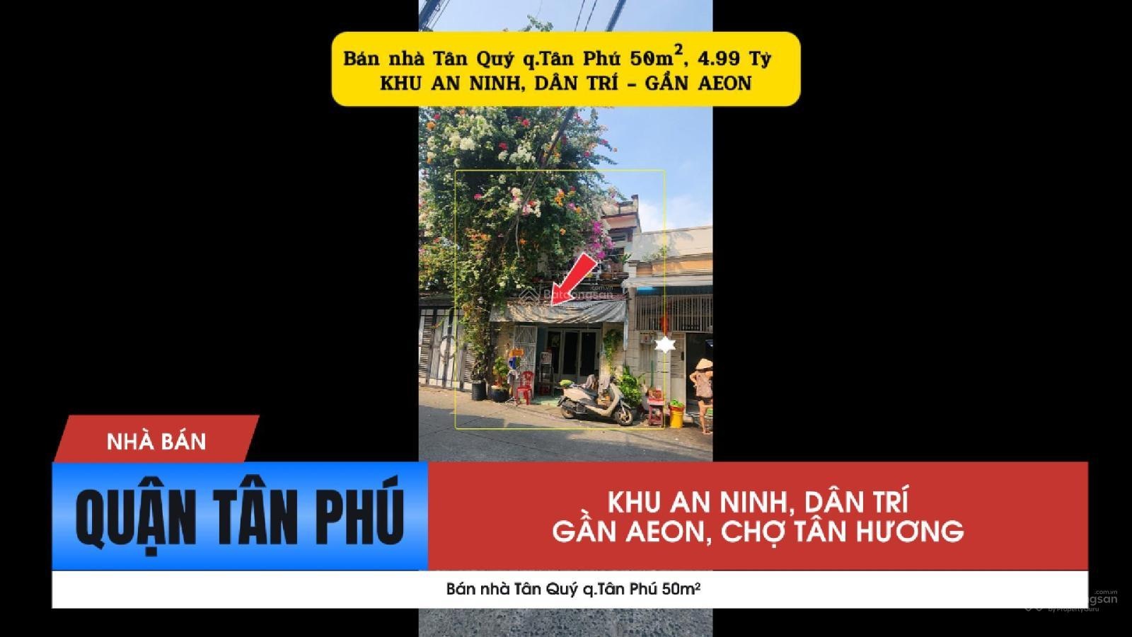 Bán nhà Tân Quý q.Tân Phú 50m², 4.99Tỷ - Gần AEON
