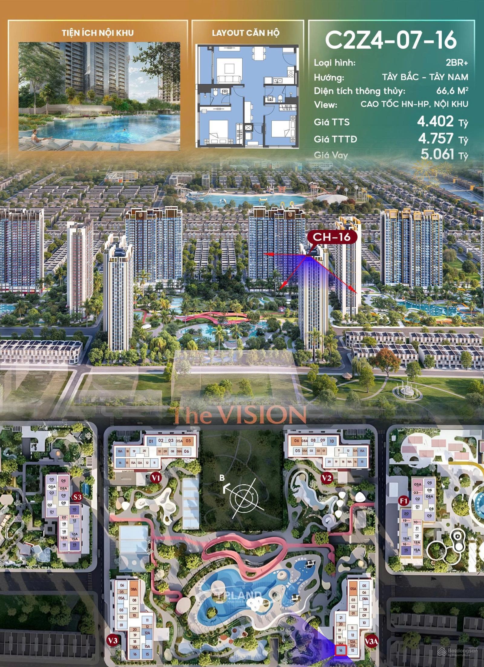 Siêu hiếm căn góc 2PN + view bể bơi nội khu, giá rẻ chỉ 4,4 tỷ - dự án Masteri Era Landmark