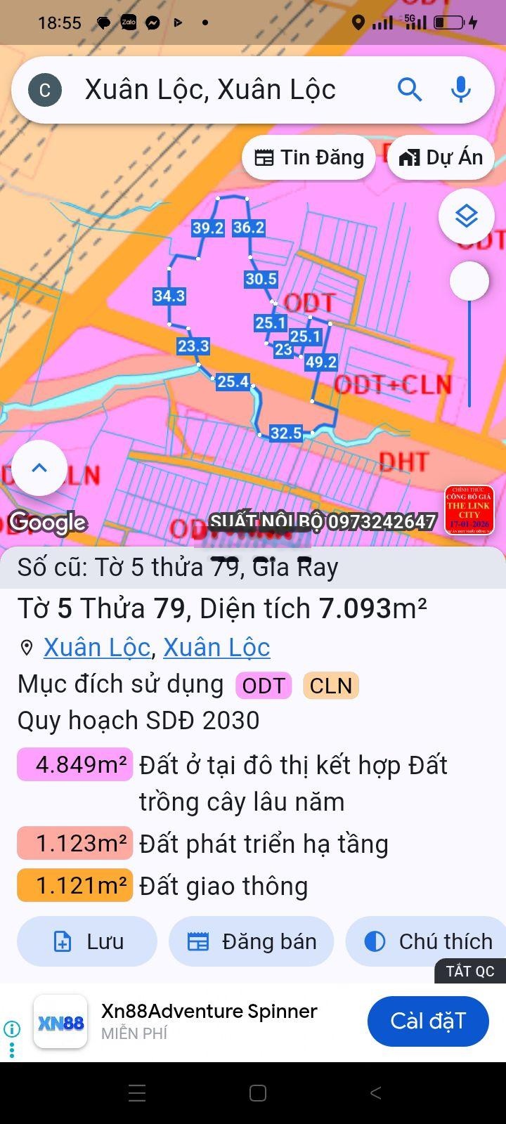 Bán Đất 7000m2 tại Ngã 3 Ông Đồn, Gia Ray, Xuân Lộc, Đồng Nai, 70 tỷ