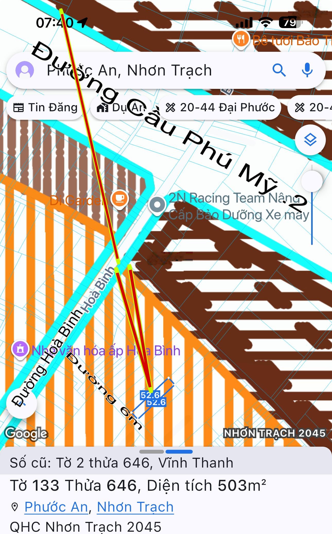 Cần bán 503m2 / 100m2 thổ nhà vườn nghỉ dưỡng, sát VĐ3 - cầu Phú Mỹ. 2 / SHR - xây dựng tự do