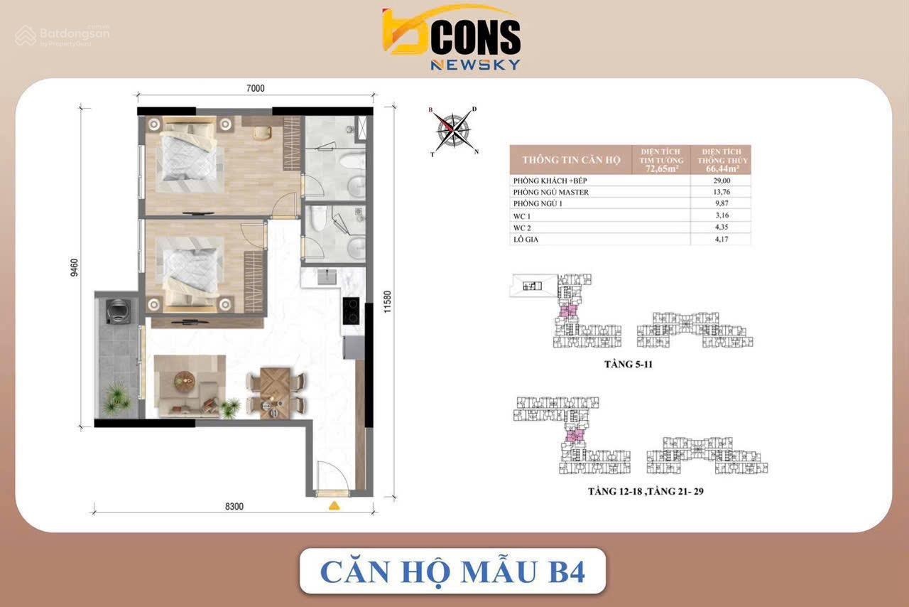 Bcons NewSky: Siêu phẩm 2PN - 2WC view sông Sài gòn - chỉ 130tr đến tận T10/2026! Sở hữu căn hộ