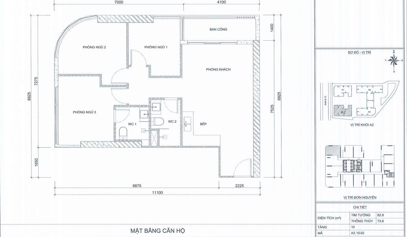 Chính chủ cần chuyển nhượng căn 3PN và 1PN dt: 76,7m2; 73,6m2 và 48,7m2 (giá từ 57tr/m2, đã VAT)