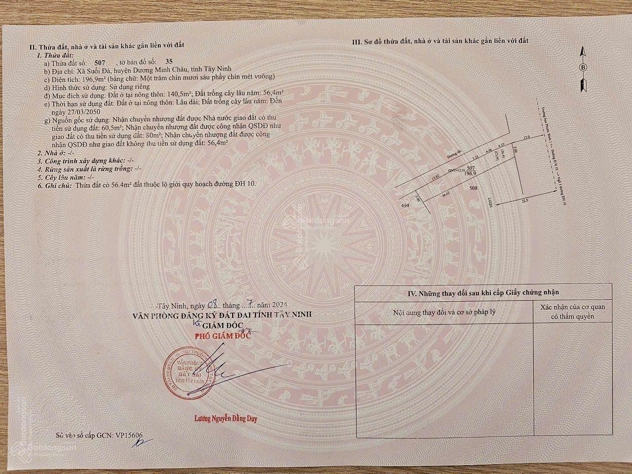 Kẹt tiền bán gấp đường nhựa DH10 5x37m full thổ cư, quy hoặch mở mộng đường 45m