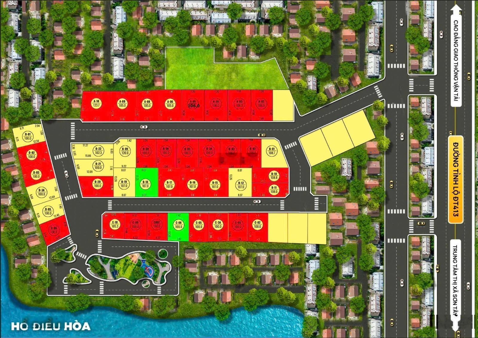 Đất nền Hòa Lạc - Phường Tùng Thiện 108m2 MT 8m chỉ 1,8 tỷ, 0932323204
