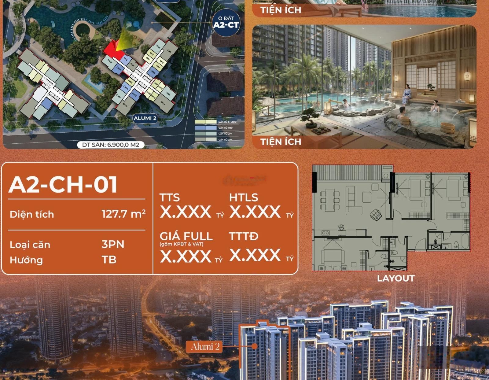 Hàng hiếm 1 căn 3PN diện tích 128m2 mua trực tiếp chủ đầu tư số lượng có hạn