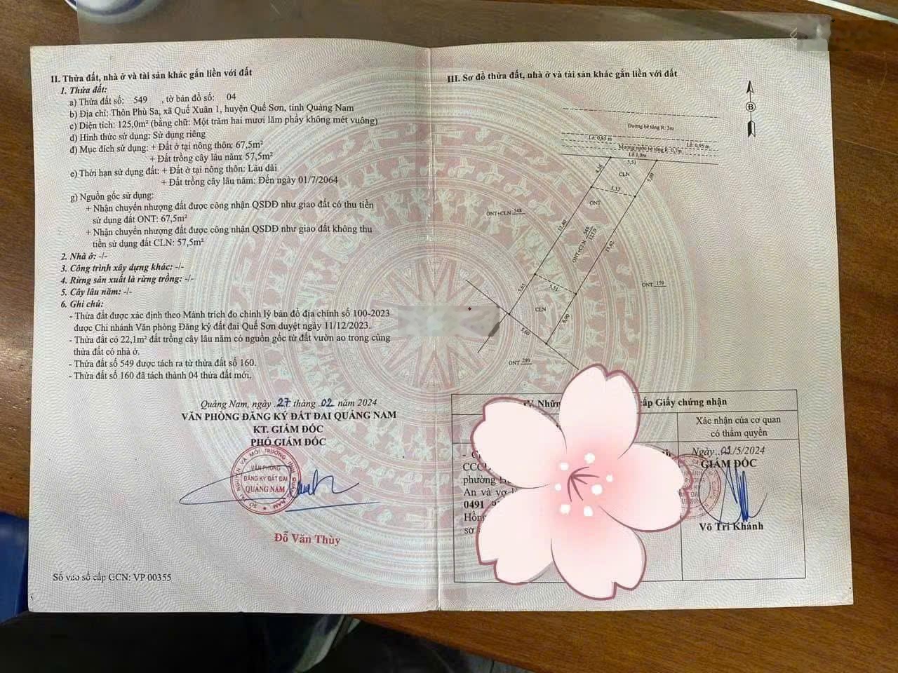 Bán đất 125m2 gần Nam Phước, gần Hội An, giá siêu hời 570 triệu tại Quế Xuân 1, Quế Sơn, Quảng Nam