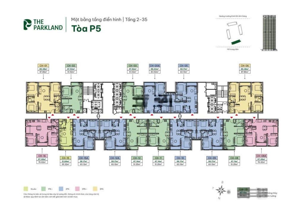 The Parkland - Giá chỉ 60tr/m2 căn 2PN